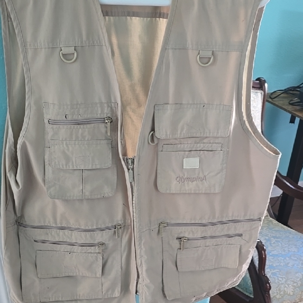 Beige Men's Utility Vest